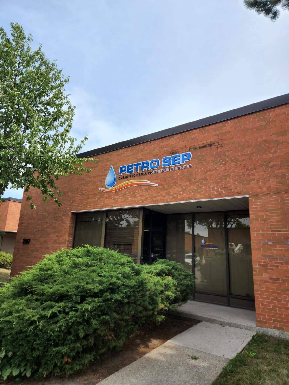 The Petro Sep sign on the Mississauga headquarters building.